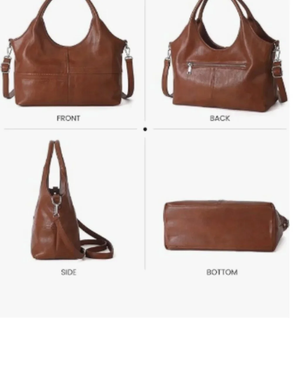 Medium Vegan Leather Purse for Women with Detachable Satchel Strap Ladies Handbg